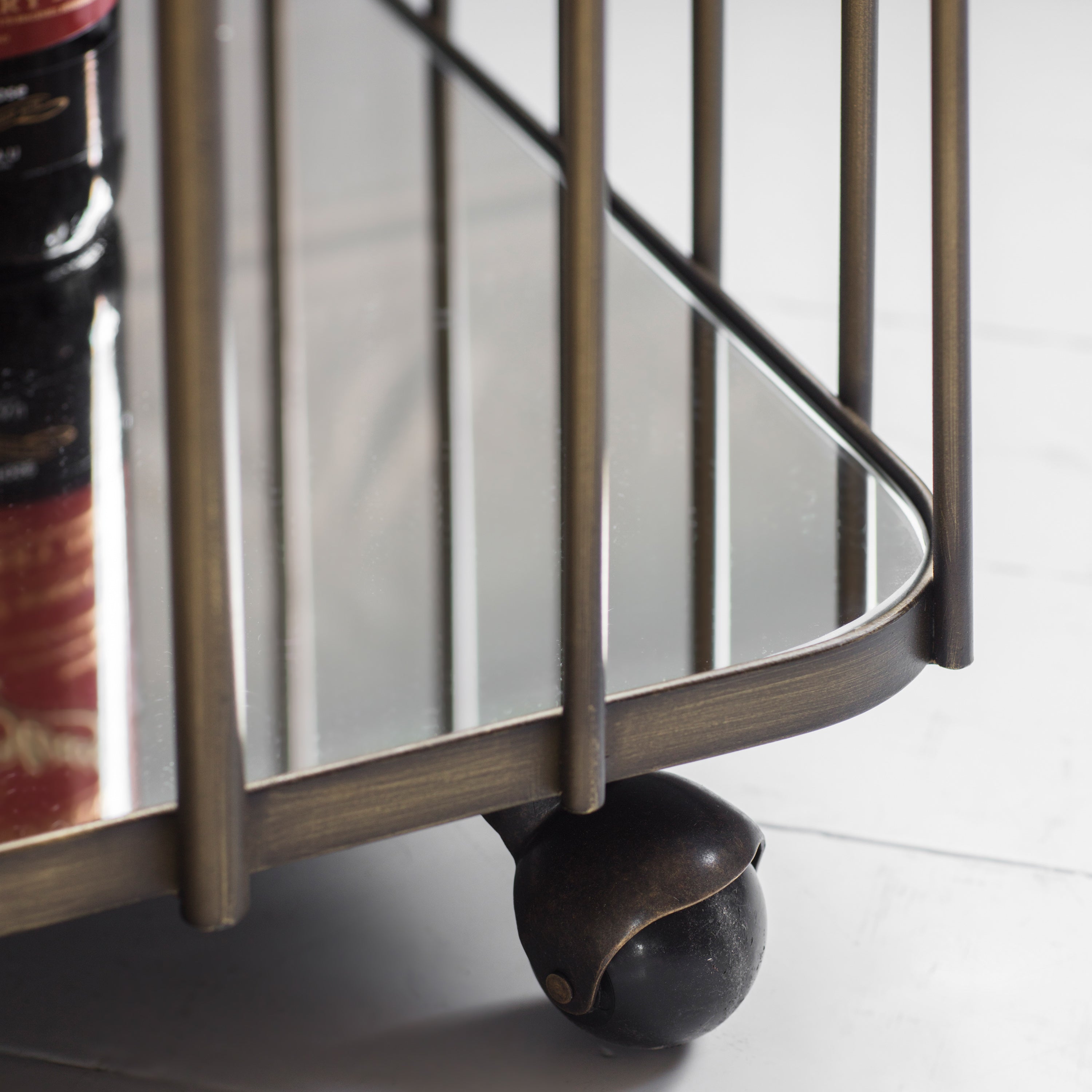 Beauly Bronze & Glass Drinks Trolley